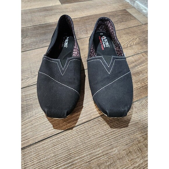 BOBS from Skechers Plush Peace & Love Memory Foam Black Flats 33645 sz 11 - Picture 4 of 9